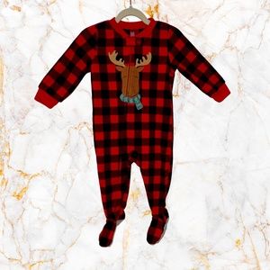 12m Carter's Just One You Baby Christmas Reindeer Fleece Footie Pajama